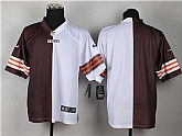 Men Nike Cleveland Browns Customized White-Brown Split Stitched NFL Elite Jersey,baseball caps,new era cap wholesale,wholesale hats